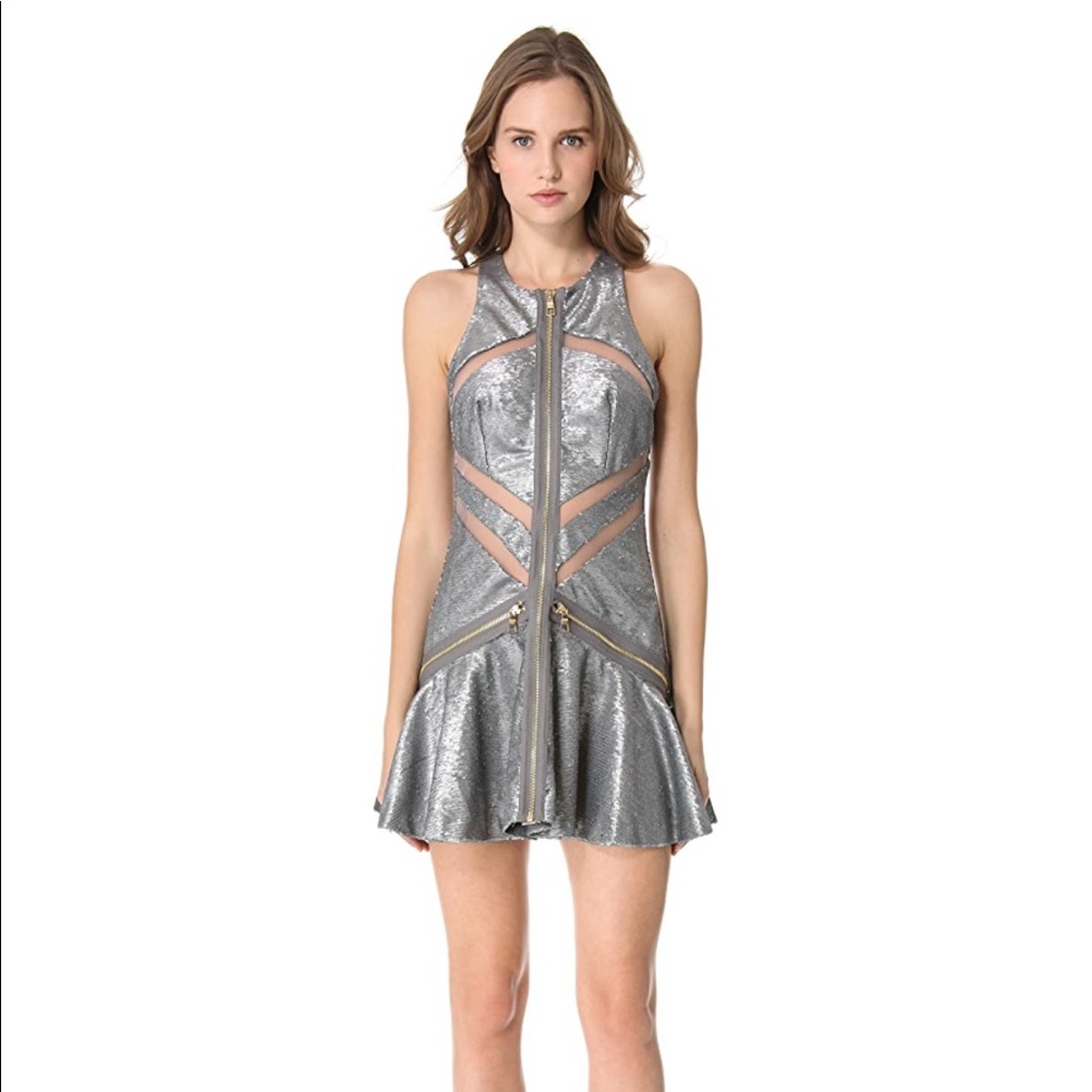 Three Floor Shine On Silver Sequin Dress—6